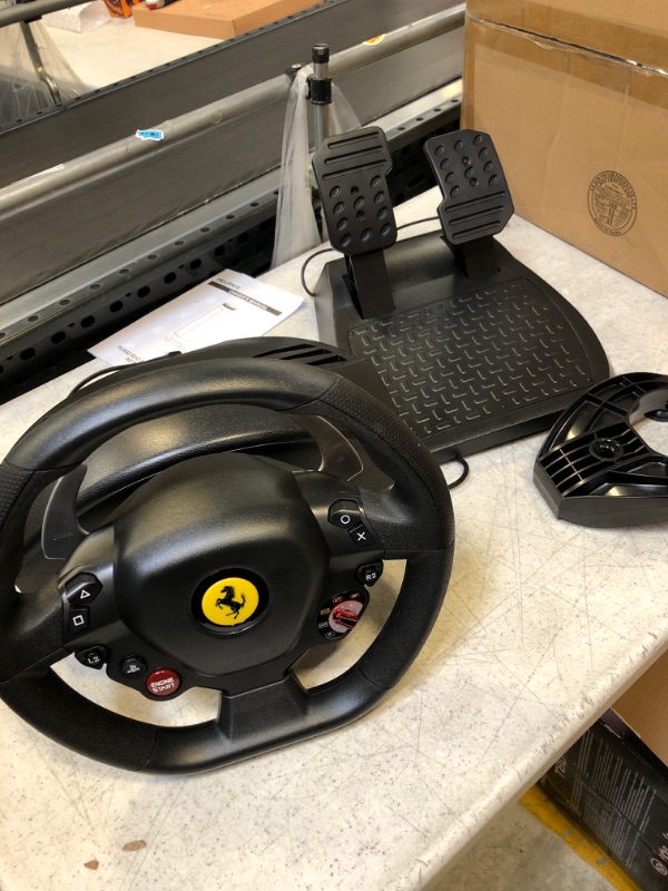 Photo 2 of Thrustmaster T80 Ferrari 488 GTB Edition Racing Wheel PS4 box is damaged 