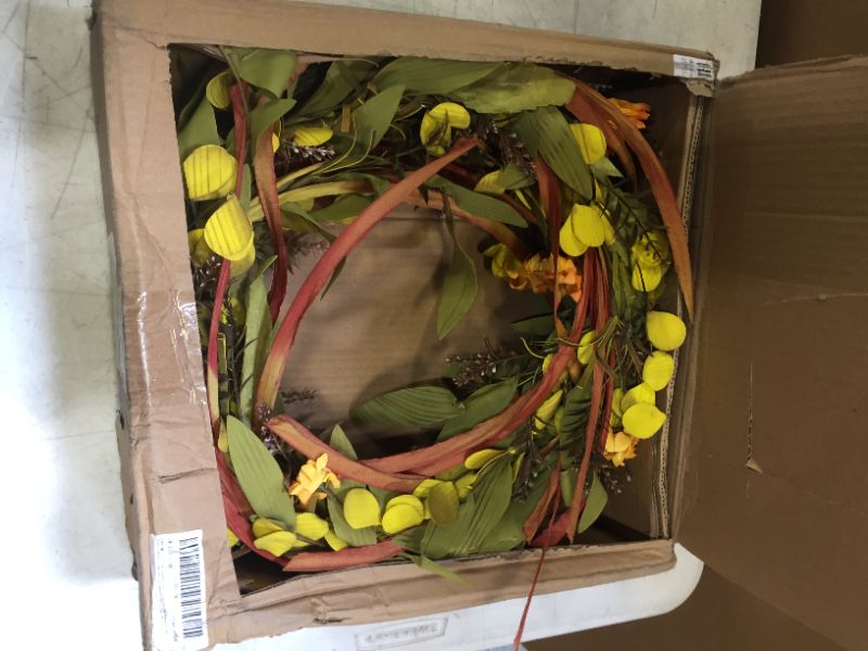 Photo 1 of artificial fall wreath