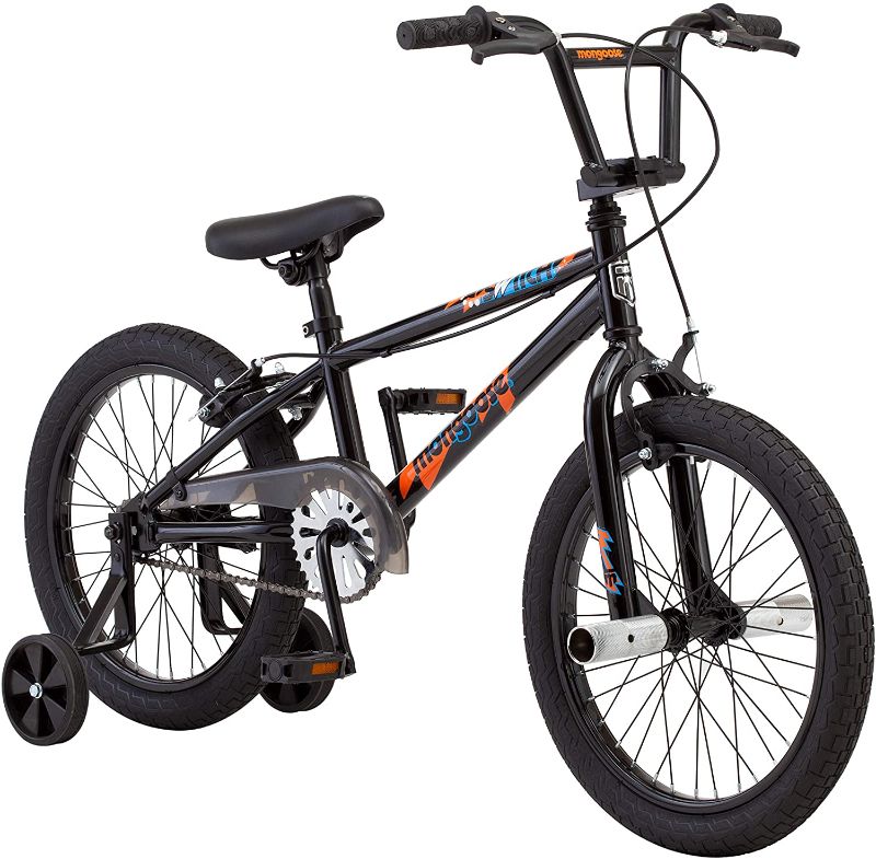 Photo 1 of Mongoose Switch BMX Bike for Kids, 18-Inch Wheels, Includes Removable Training Wheels , Black

