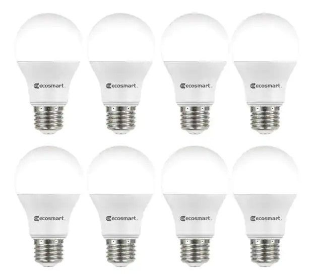 Photo 1 of 60-Watt Equivalent A19 Non-Dimmable LED Light Bulb Daylight (8-Pack)
