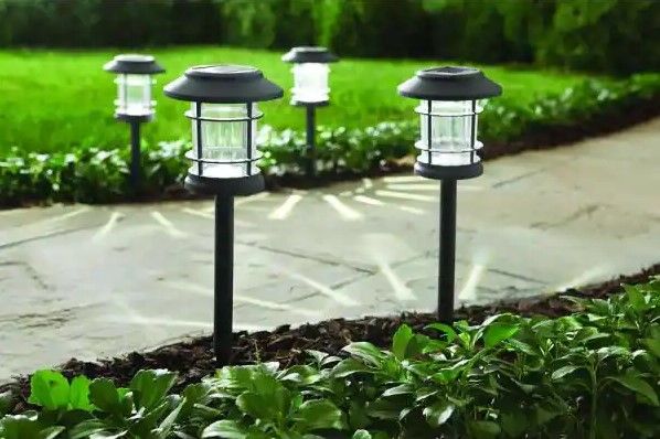 Photo 1 of Hampton Bay Solar Gray LED 10 Lumen Path Light (5-Count) -- 2 Pack