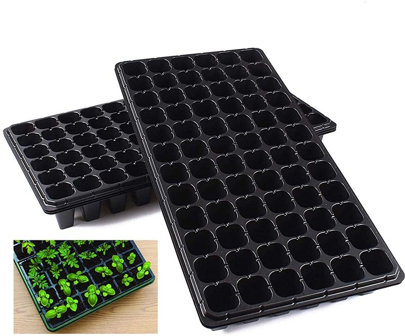 Photo 1 of 10 Pack Seed Starter Kit, 72 Cell Seedling Trays Gardening Germination Plastic Tray Nursery Pots Mini Propagator Plant Grow Kit Plug Tray Starting Trays for Seedling Germination
