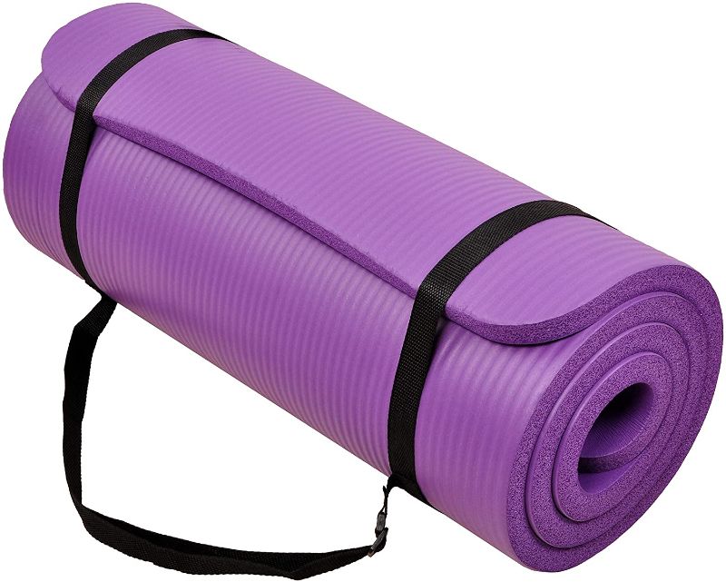 Photo 1 of BalanceFrom GoCloud All-Purpose 1-Inch Extra Thick High Density Anti-Tear Exercise Yoga Mat with Carrying Strap 71 x 24 x 1 inches

