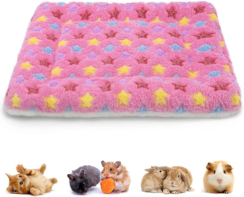 Photo 1 of Bunny Bed, Guinea Pig Warm Bed for Small Animals Rabbits Chinchillas Hedgehogs Baby Cats Ferrets. 14"X12" (Pink Star)

