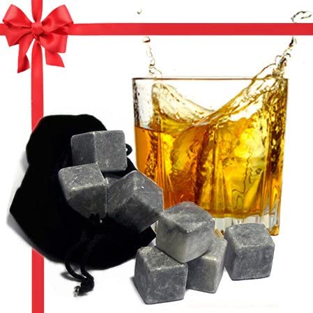 Photo 1 of 
Click image to open expanded view




Best Whiskey Stones Gift Set with Magnetic Closure - Unique Present Box - Soapstone Chilling Rocks and Velvet Bag to Cool Bourbon with No Ice - 9 Reusable Cubes