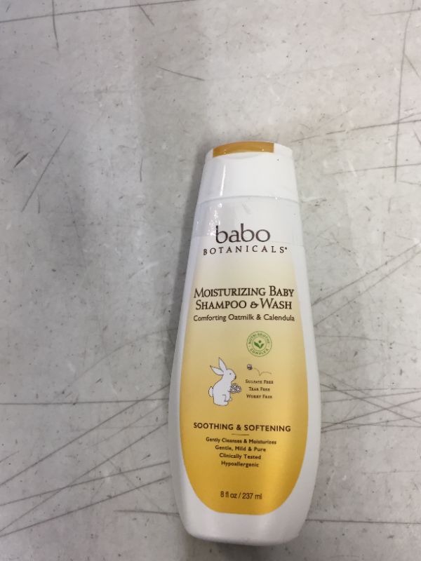Photo 1 of Babo Botanicals Moisturizing Plant-Based 2-in-1 Shampoo & Wash - with Organic Calendula & Oat Milk - For Babies, Kids & Adults with Sensitive or Dry Skin & Scalp - Hypoallergenic & Vegan - 8 fl. oz. (factory sealed)
exp 05/2023