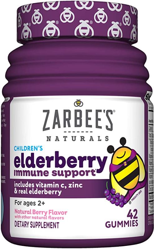 Photo 1 of Zarbee's Naturals Children's Elderberry Immune Support with Vitamin C & Zinc, Natural Berry Flavor, 42 Gummies exp 5/2022
