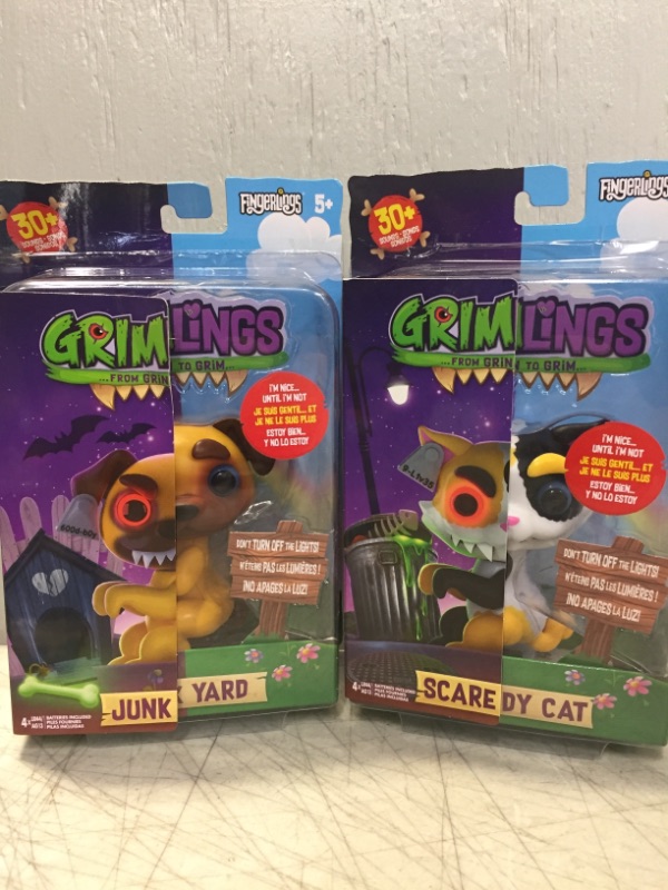 Photo 1 of  Set of 2 -WowWee Grimlings - Pug - Interactive Animal Toy/WowWee Grimlings - Cat 
