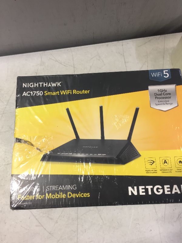 Photo 5 of Nighthawk Ac1750 Smart Wifi Router
(factory sealed) (Opened to take photos)