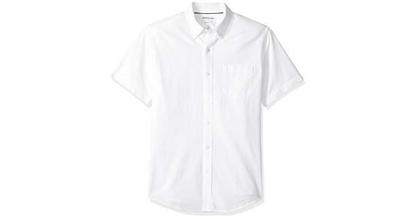 Photo 1 of Essentials Men's Regular-Fit Short-Sleeve Pocket Oxford Shirt, White, ...
Size: X-Large
