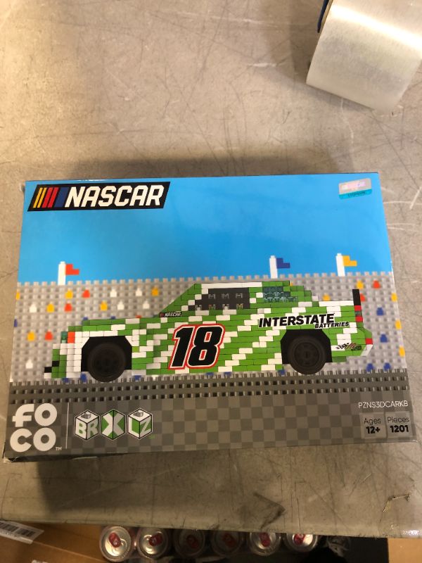 Photo 2 of FOCO BRXLZ NASCAR #18 Kyle Busch Race Car 3-D Construction Toy