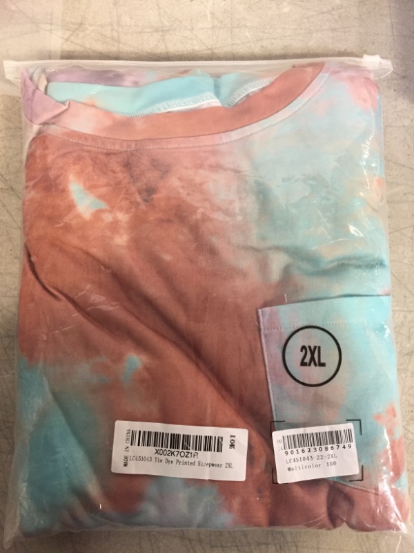 Photo 1 of LookbookStore Women's Cozy Tie Dye Printed Knit Loungewear Two Piece Sweatsuits Long Joggers Pajamas Set Size 2XL