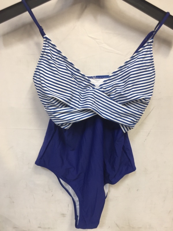 Photo 2 of CUPSHE SWIMWEAR, Blue And Stripe One Piece Swimsuit, SIZE L
