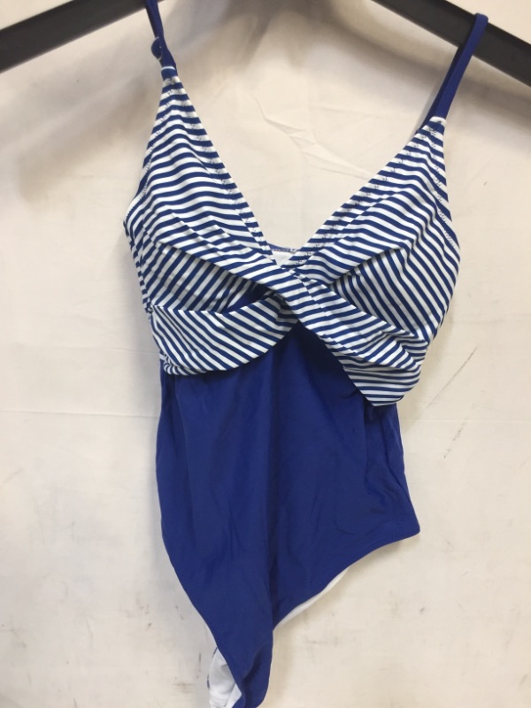 Photo 2 of CUPSHE  SWIMWEAR ONE PIECE STRIPED, BLUE, SIZE M