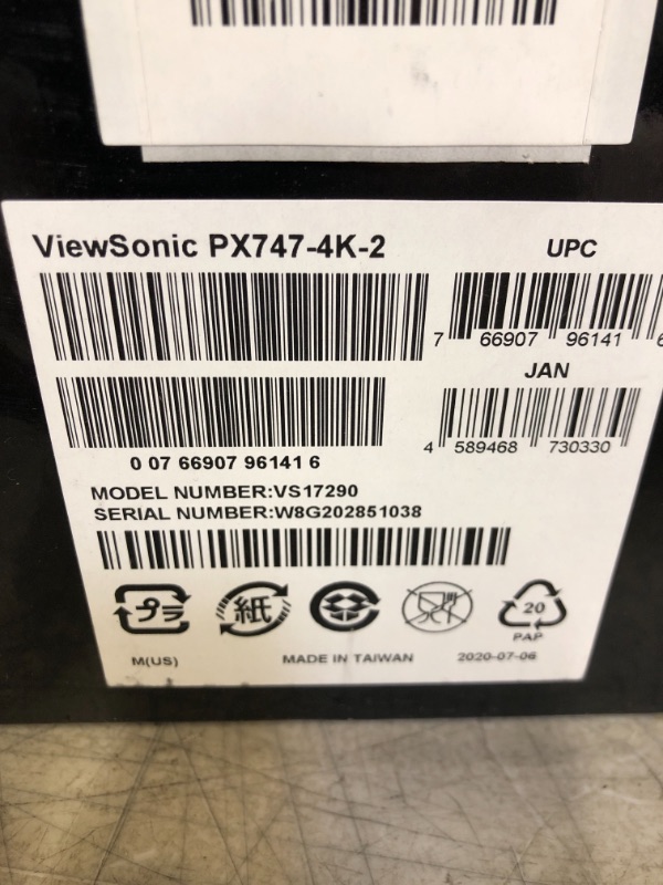 Photo 5 of ViewSonic True 4K Projector with 3500 Lumens HDR Support and Dual HDMI for Home Theater Day and Night, Stream Netflix with Dongle (PX747-4K)
