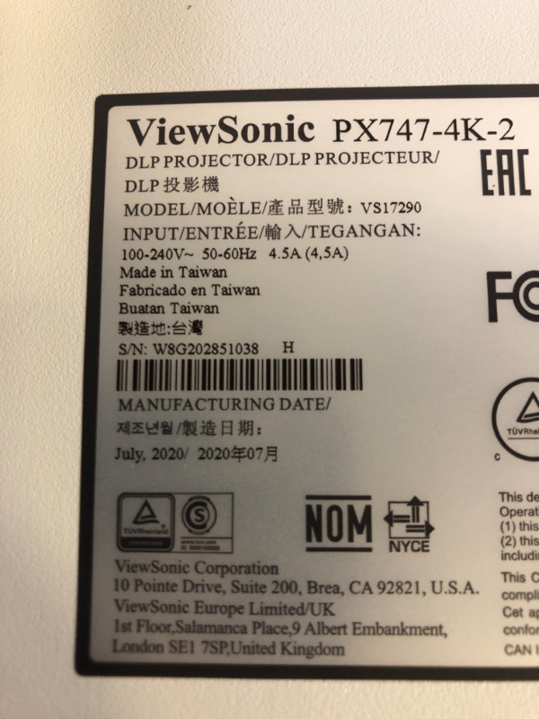 Photo 4 of ViewSonic True 4K Projector with 3500 Lumens HDR Support and Dual HDMI for Home Theater Day and Night, Stream Netflix with Dongle (PX747-4K)
