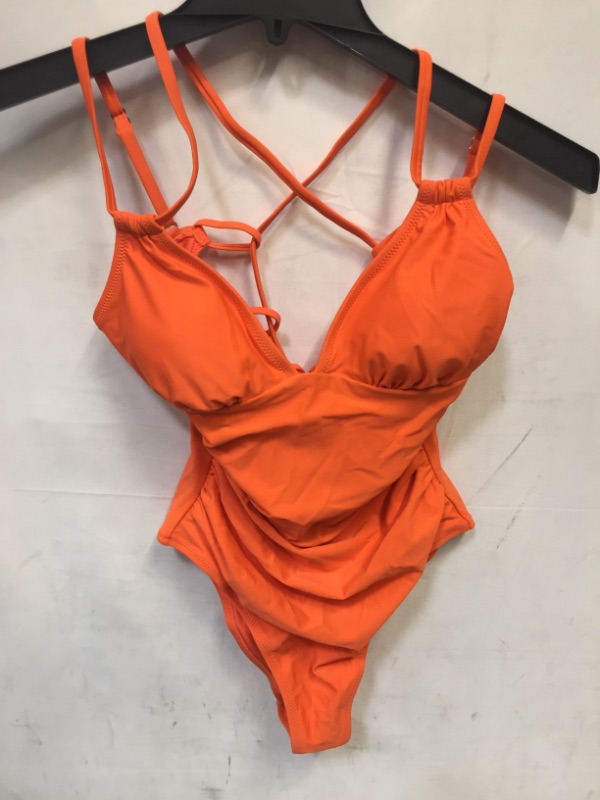 Photo 3 of CUPSHE ORANGE  V-NECK ONE PIECE, SIZE S