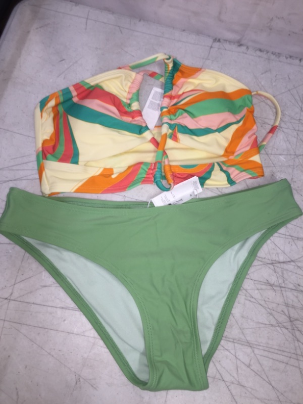 Photo 1 of CUPSHE SWIMWEAR TWO PEICE , LIME GREEN PASTEL, SIZE M