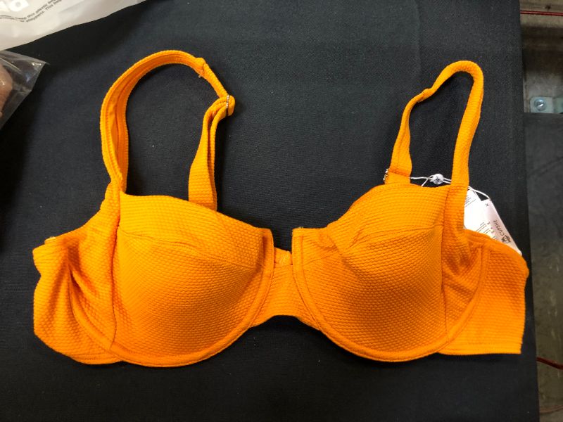 Photo 1 of CUPSHE SWIMWEAR BIKINI TOP ONLY UNDERWIRE, ORANGE SIZE XL 