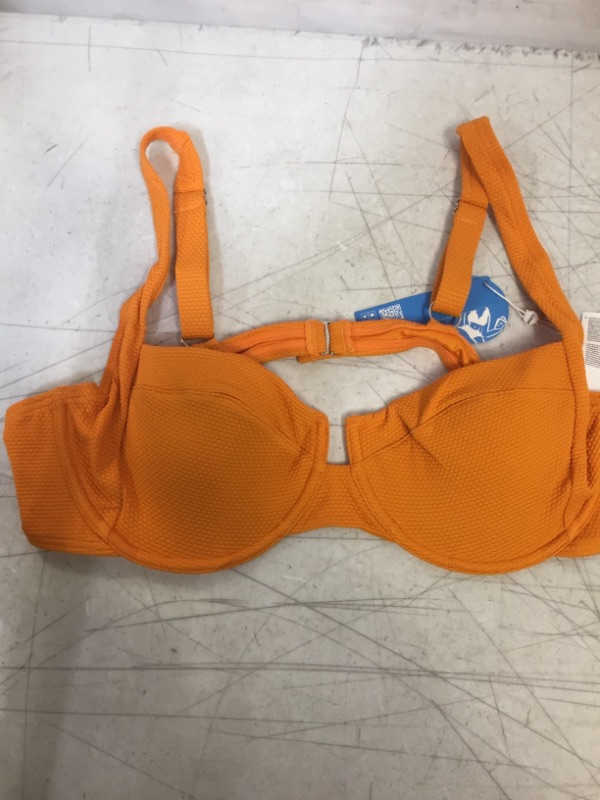 Photo 3 of CUPSHE SWIMWEAR BIKINI TOP ONLY UNDERWIRE, ORANGE SIZE XL 