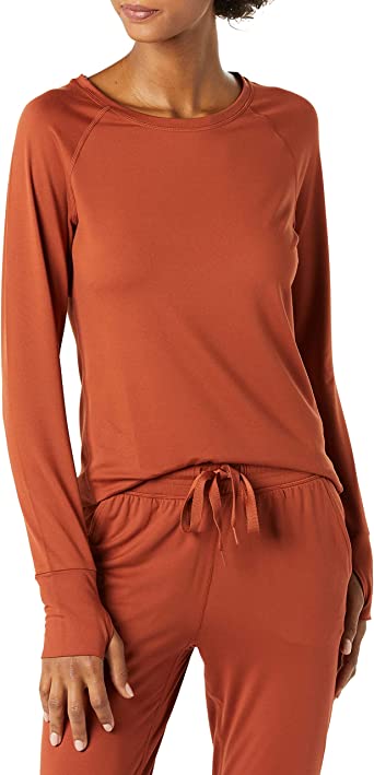 Photo 1 of Amazon Essentials Women's Brushed Tech Stretch Long-Sleeve Crewneck Shirt, \
