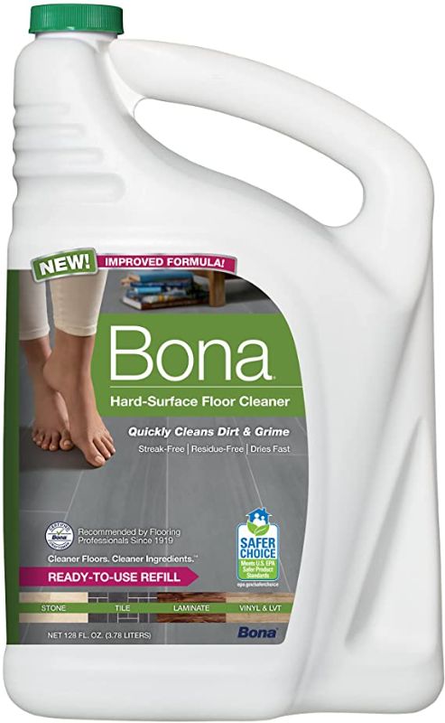 Photo 1 of Bona Hard-Surface Floor Cleaner Refill, for Stone Tile Laminate and Vinyl LVT/LVP, 128 Fl Oz
NO EXP DATE 