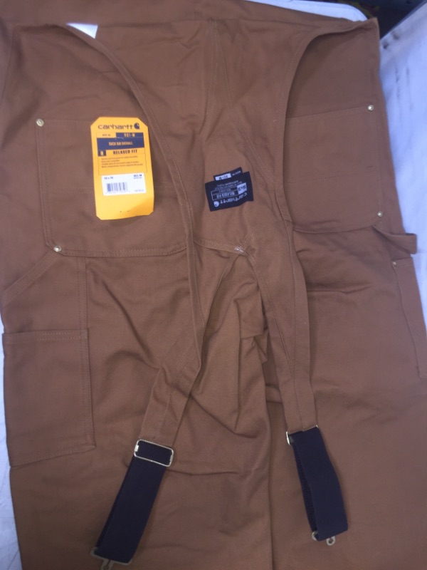Photo 2 of Carhartt Men's Relaxed Fit Duck Bib Overall, WALNUT COLOR SIZE 36W X 36L