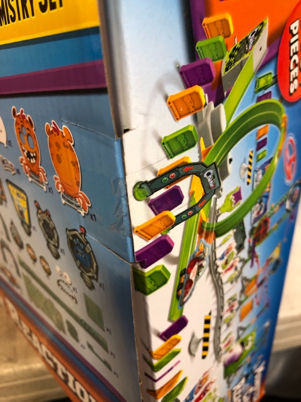 Photo 1 of Playz Monster Chain Reactions Marble Run Science Kit STEM Toy with Race Tracks for Boys &Girls, Kids Roller Coaster Toy Experiments, Outer Space Theme
