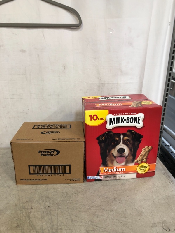 Photo 3 of 2PC LOT, Premier Protein Shake 30g Protein 1g Sugar 24 Vitamins Minerals Nutrients to Support Immune Health, Chocolate, 11.5 Fl Oz (Pack of 12) EXP 01/31/22, Milk-Bone Original Dog Treat Biscuits, Crunchy Texture Helps Clean Teeth EXP 02/13/22
