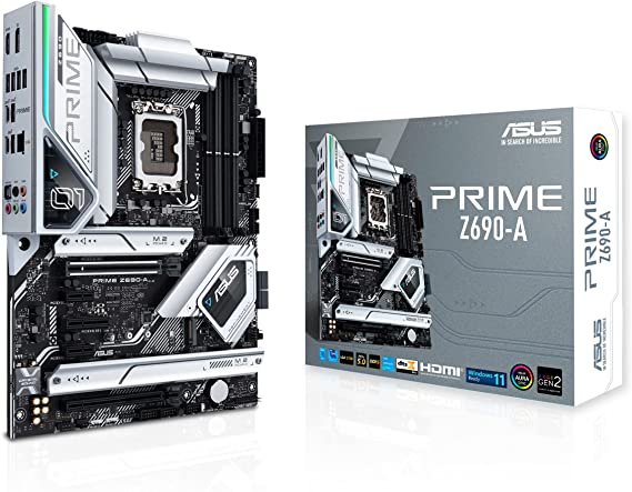Photo 1 of ASUS Prime Z690-A LGA 1700(Intel 12th) ATX Motherboard (16+1 DrMOS,PCIe 5.0,DDR5,4X M.2, Intel 2.5 Gb LAN,USB 3.2 Gen 2 Front Panel Type-C,Thunderbolt™ 4,Aura Sync RGB Lighting) ----- DAMAGE O BOX AND RIGHTONE SIDE OF PRODUCT SHOWN IN PHOTOS 