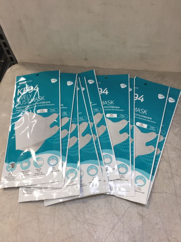 Photo 2 of 10 PACK OF WHITE KF94 FACE MASK COVERING INDIVIDUALLY PACKAGED 