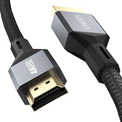 Photo 1 of 4K HDMI Cable 6.6ft, LEIRUI 18Gbps High Speed HDMI 2.0 Cable, 4K@60Hz HDR, 2K, 1080P, HDCP 2.2/1.4 & ARC - 30AWG Braided HDMI Cord, Compatible with UHD TV, Blu-ray, PS5/PS4/PS3, PC, Xbox One, Switch ( PACK OF 2) 
