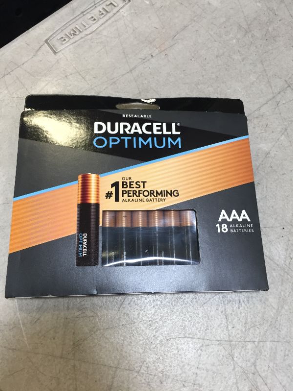 Photo 2 of Duracell Optimum Batteries, Alkaline, AAA, 1.5 V- 18 batteries