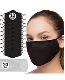 Photo 1 of 10 PACK - Laytun Reusable Breathable Protective Face Mask with Filter for Adults