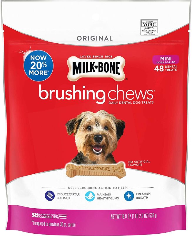Photo 1 of 5x Milk-Bone Original Brushing Chews, 48 Mini Daily Dental Dog Treats 18.9oz
Best Before: May 05, 2022