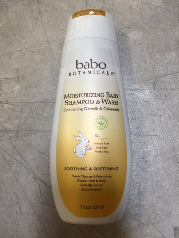 Photo 2 of Babo Botanicals Oatmilk Moisturizing Baby Shampoo and Wash, calendula 8 Fl Oz