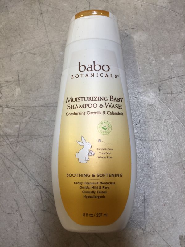 Photo 1 of Babo Botanicals Oatmilk Moisturizing Baby Shampoo and Wash, calendula 8 Fl Oz