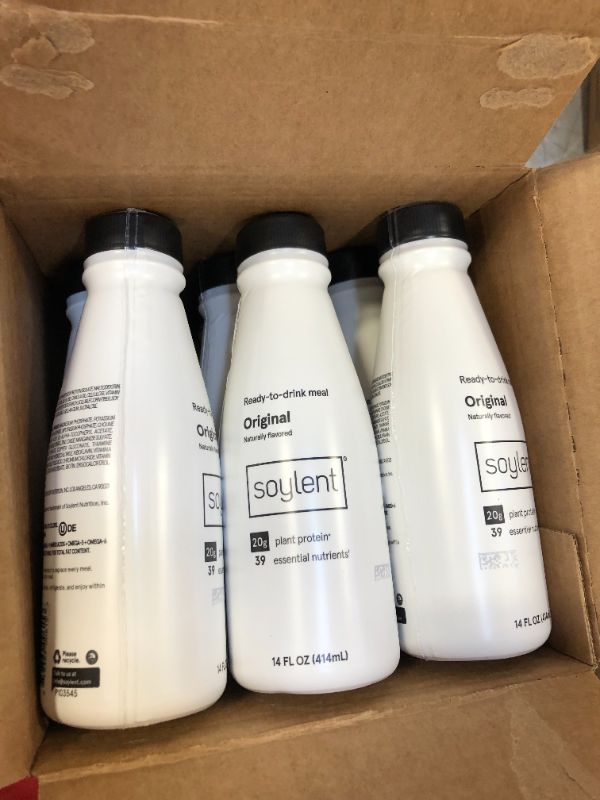 Photo 2 of 12 PACK - EXP MARCH 2022 - Soylent Original Plant Protein Meal Replacement Shake, 14 fl oz EACH