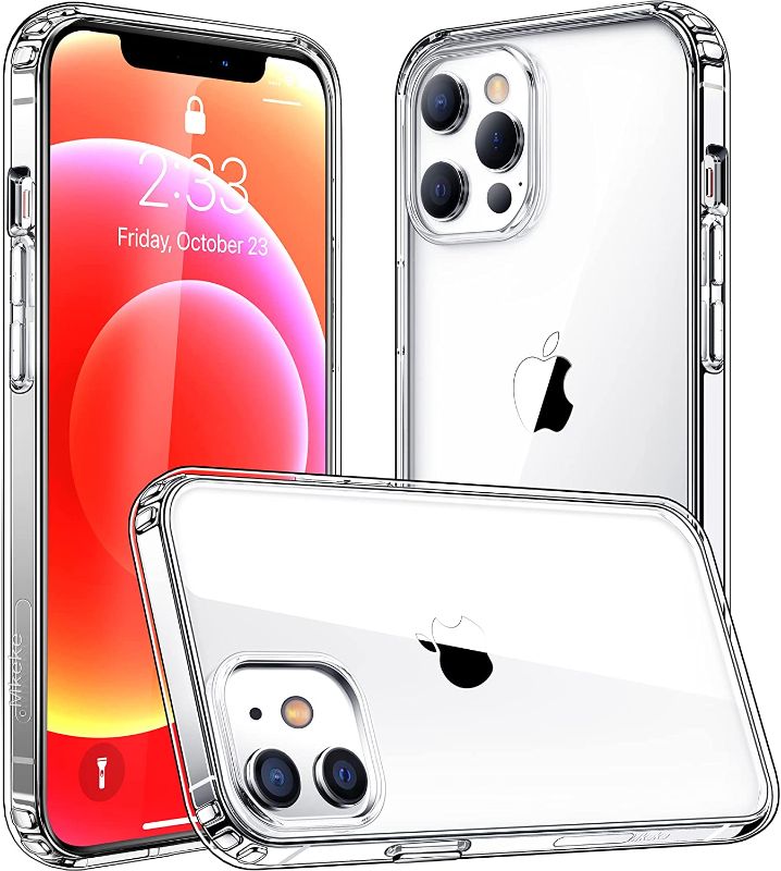 Photo 1 of 2 PACK - Mkeke Compatible with iPhone 12 Case/Compatible with iPhone 12 Pro Case, Clear Shockproof Protective Phone Cases Slim Thin Cover for iPhone 12/12 Pro 6.1 inch Released in 2020