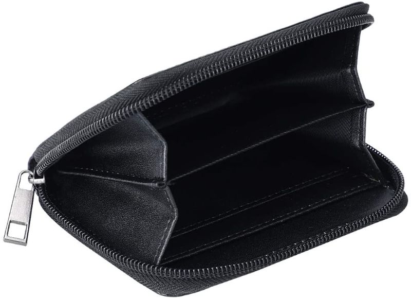 Photo 1 of Fireproof Credit Card Holder, Mini Zipper Cases for Women & Men, Travel Card Case with 4 Card Slots and 2 Cash Slots for Passport, ID, Receipts, Flat key - Black
