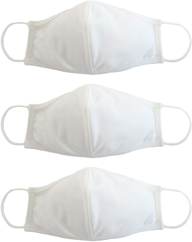 Photo 1 of EnerPlex EXTREME Comfort XL 3-Ply Reusable Face Mask - Breathable Comfort, Fully Machine Washable, Extra Large White Face Masks XL (3-Pack) - White
