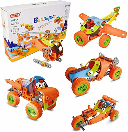 Photo 1 of HOMCENT Building Toys STEM Set for Kids, 5in1 DIY Building Blocks Learning STEAM Toys, 136 Piece Creative Building Games for Boys & Girls
