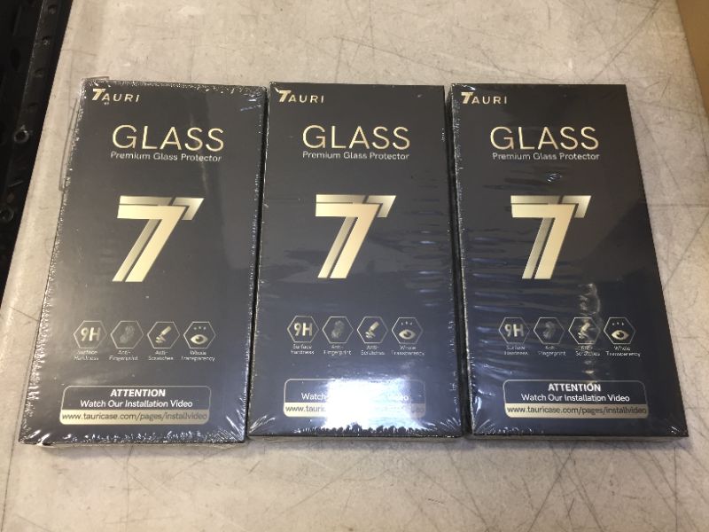 Photo 2 of TAURI 3+3 Pack Compatible with iPhone 13 Screen Protector 6.1 Inch, 3 Pack Tempered Glass Screen Protector, 3 Pack Camera Lens Protector for iPhone 13, 9H Hardness Case Friendly Easy Installation Kit (3 PACK) 9 Screen Protectors Total