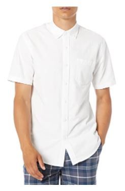 Photo 1 of Amazon Essentials Men's Regular-Fit Short-Sleeve Pocket Oxford Shirt White, XL