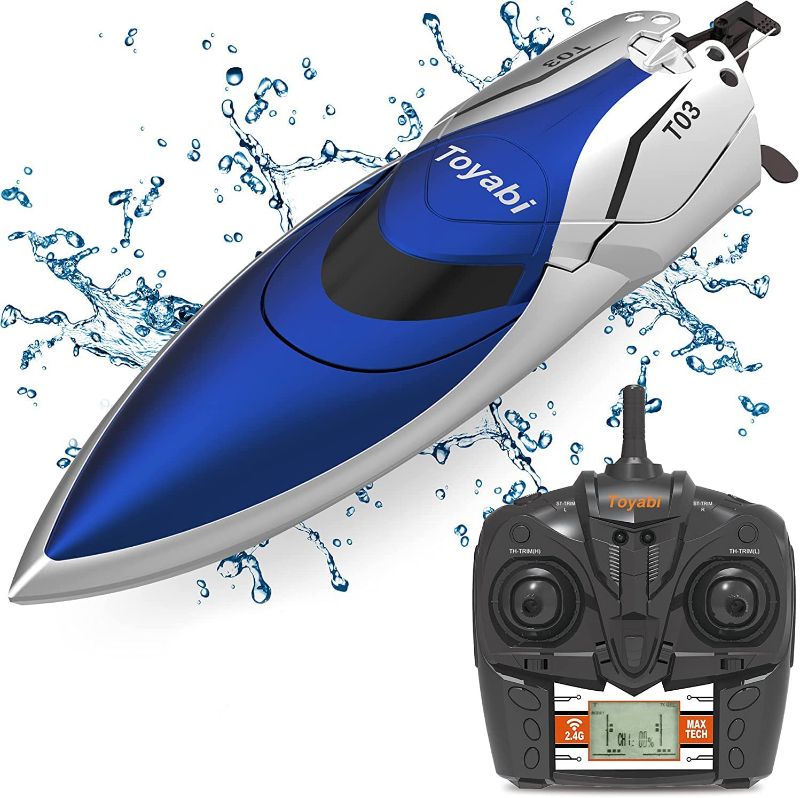 Photo 1 of GizmoVine Hobby RC Boats, High Speed Remote Control Boats for Pools and Lakes, 20 MPH Fast RC Racing Boats for Kids and Adults, 2.4Ghz Radio Controlled Boat with Extra Battery
