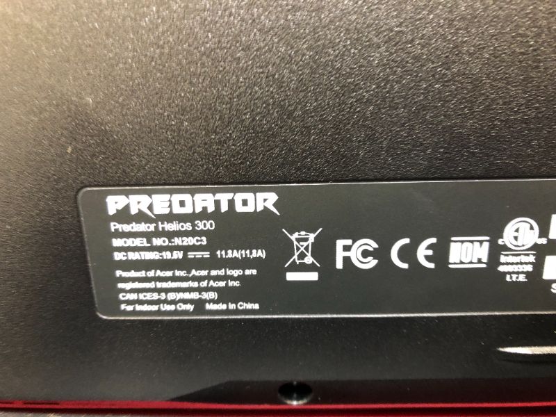 Photo 19 of Predator Helios 300 Model No. N20C3 Gaming Laptop 
