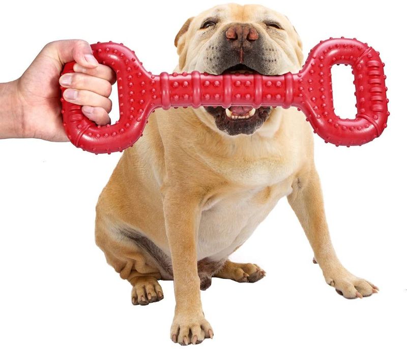 Photo 1 of Feeko Dog Toys for Aggressive Chewers Large Breed 15 inch Interactive Dog Toy Large Long Lasting Dog Toys with Convex Design Natural Rubber Tug-of-war Toy for Medium Large Dogs Tooth Clean
