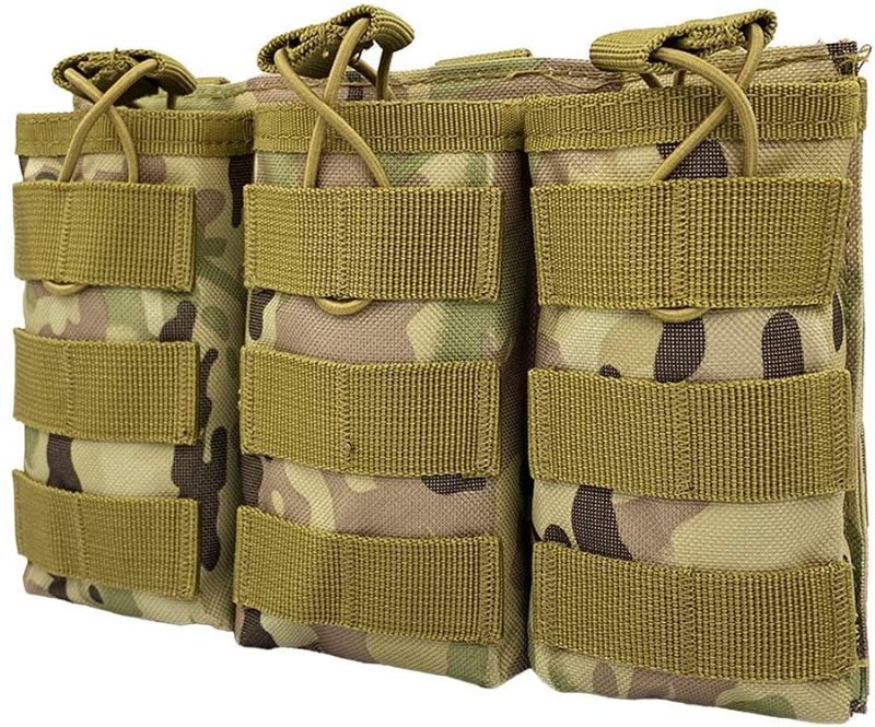 Photo 1 of 2 PACK - TACWINGS Molle Mag Pouch, Tactical Triple Magazine Pouch, Open-Top Nylon Modular Accessories Bag