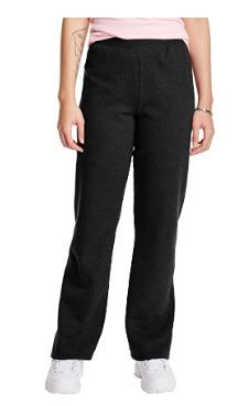 Photo 1 of Hanes Women's EcoSmart Open Bottom Leg Sweatpants Black, XL