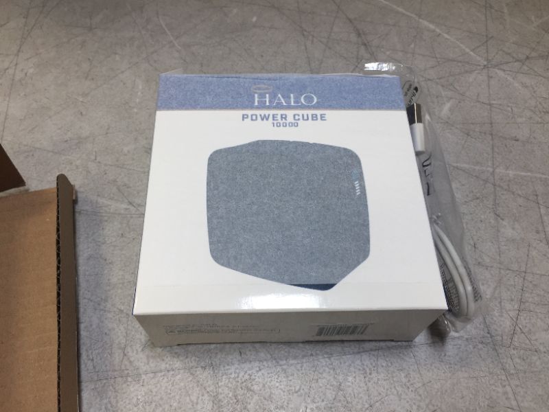 Photo 3 of HALO Portable Phone Charger Power Cube 10,000mAh - Innovative Car Charger Power Bank with Dual USB Compatible Charging Ports, Built-in Charging Adapters - White (801105858) FACTORY SEALED